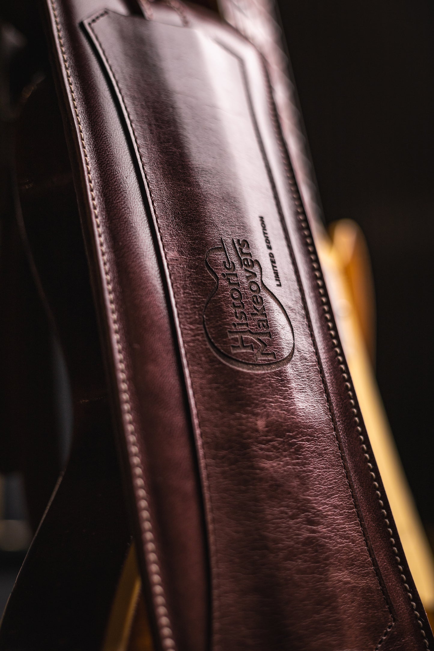 Historic Makeovers X Blue Bell Guitar Straps Limited Edition Leather Guitar Strap with Pad